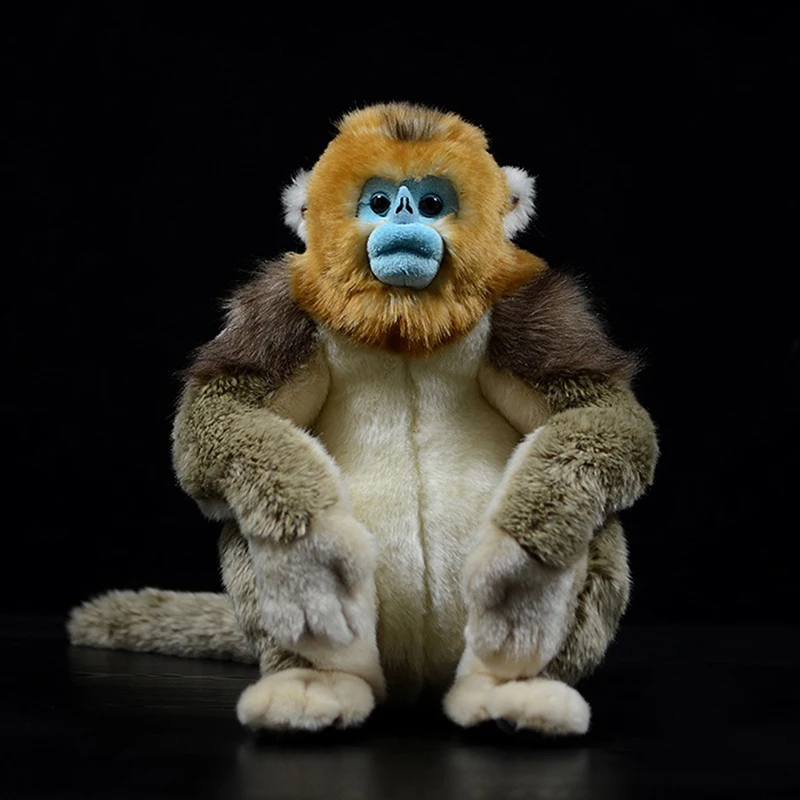 

32cm High Lifelike Golden Snub-nosed Monkey Stuffed Animals Toys Soft Old World Monkeys Plush Dolls Gifts Model