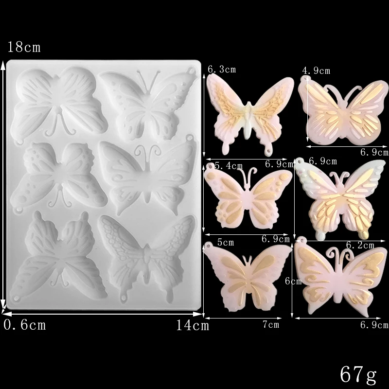 3D Cute Butterfly Silicone Mold Fudge Chocolate Clay DIY Handmade Epoxy UV  Resin Craft Earrings Jewelry
