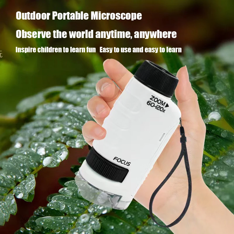 Pocket Microscope 60x | Portable Microscope For Kids Science Educational Toy