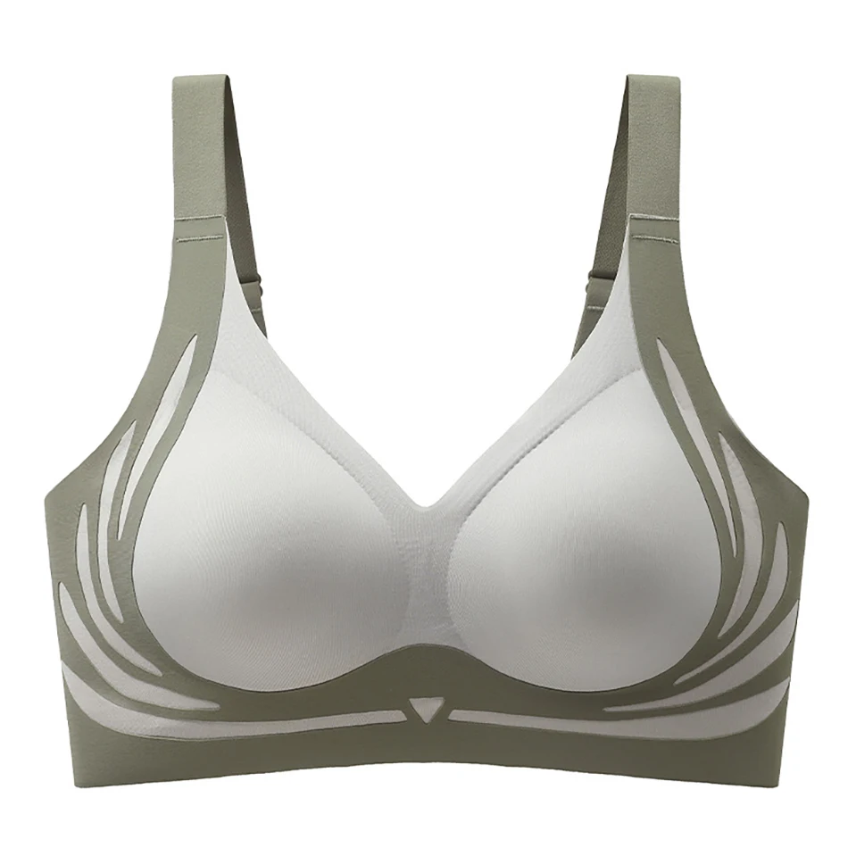 Elegant Color Block Wireless Tanks Bra Seamless Push-Up Bralette Comfort No Underwire Women Lingerie Underwear Maternity Clothes 5