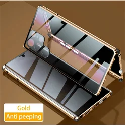 Advanced 360° Privacy Shield Magnetic Phone Case with Dual - Sided Metal Protection and Lens Guard - Samsung S24 (Golden)