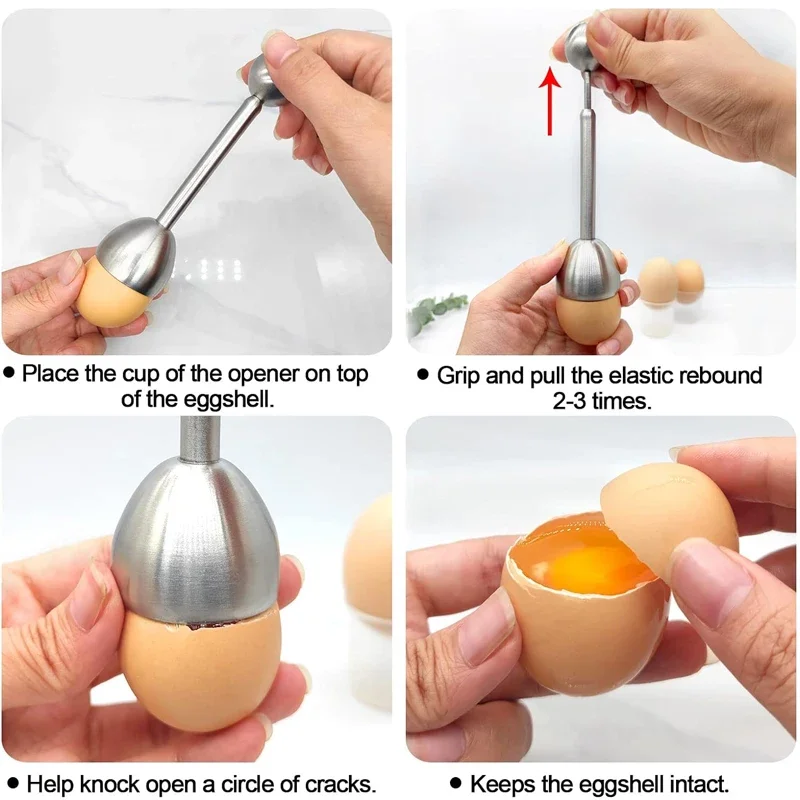 Stainless Steel Egg Cracker Topper Eggshell Cutter Egg Cracker Opener Shell Separator Remover Cutting Tools Kitchen Tools