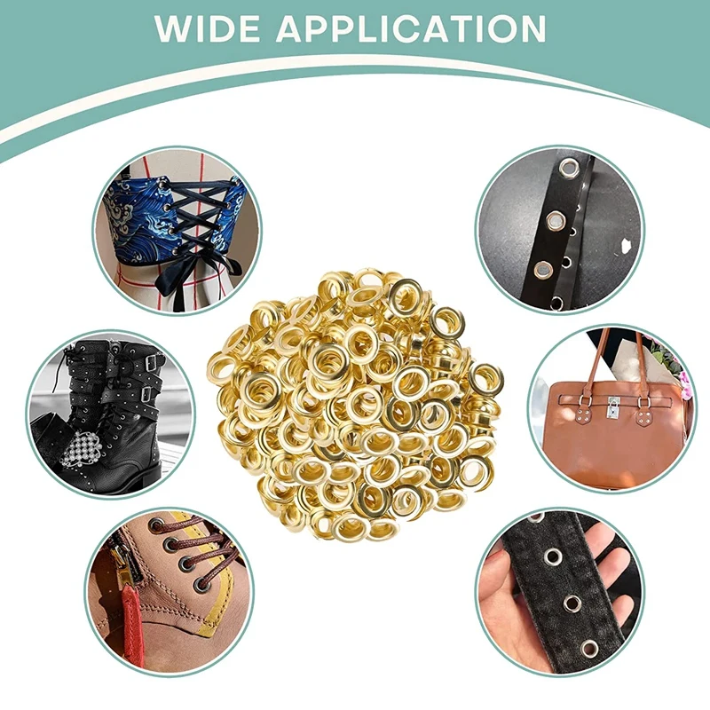 GOOD-Grommet Tool Kit Grommet & Washer Grommet Kit 500Pcs, 2 Grommets Kit, Suitable For Leather Bags Banner