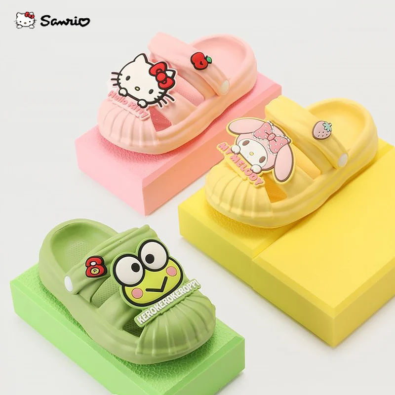 

Kawaii Sanrio Anime Hello Kitty Baby Sandals My Melody Cinnamoroll Kero Kero Keroppi Kid Summer Non Slip Thick Bottom Hole Shoes