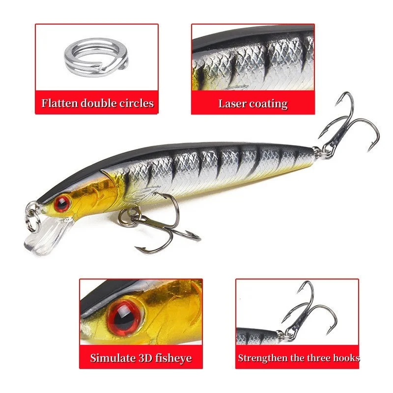 hard 8cm/5g 10cm/9g Mino fish with sound beads floating plastic Luya bait_voghion.com