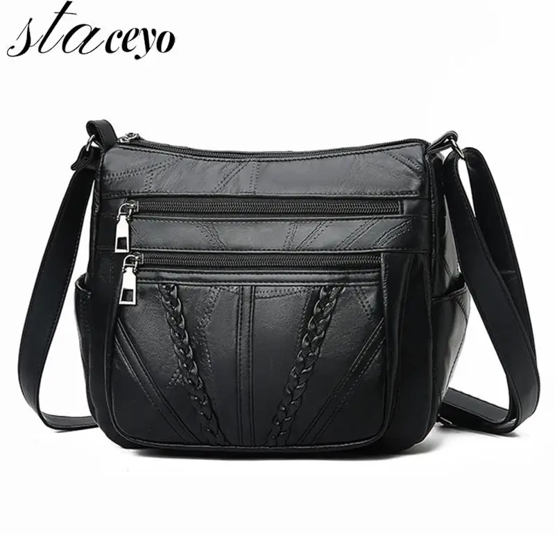 

PU Leather Women Shoulder Bag Fashion Large Capacity Messenger Bags For Women Solid Color Crossbody Women's Bags