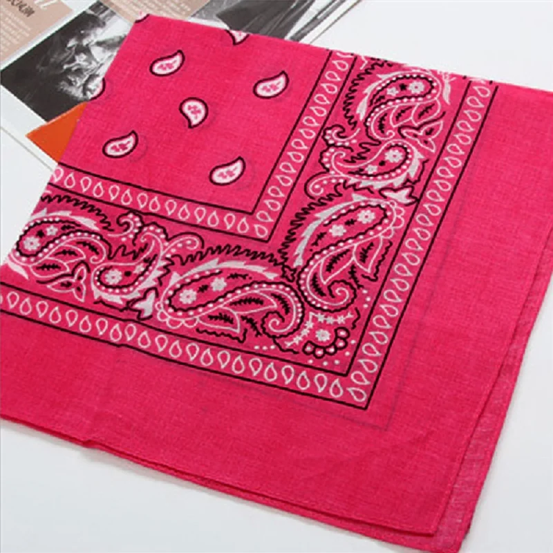 55x55cm Cotton Headscarf Handkerchief Square Colorful Sports Paisley Tie-Dye Bandanas Fashion Ladies Headscarf Women Neckerchief