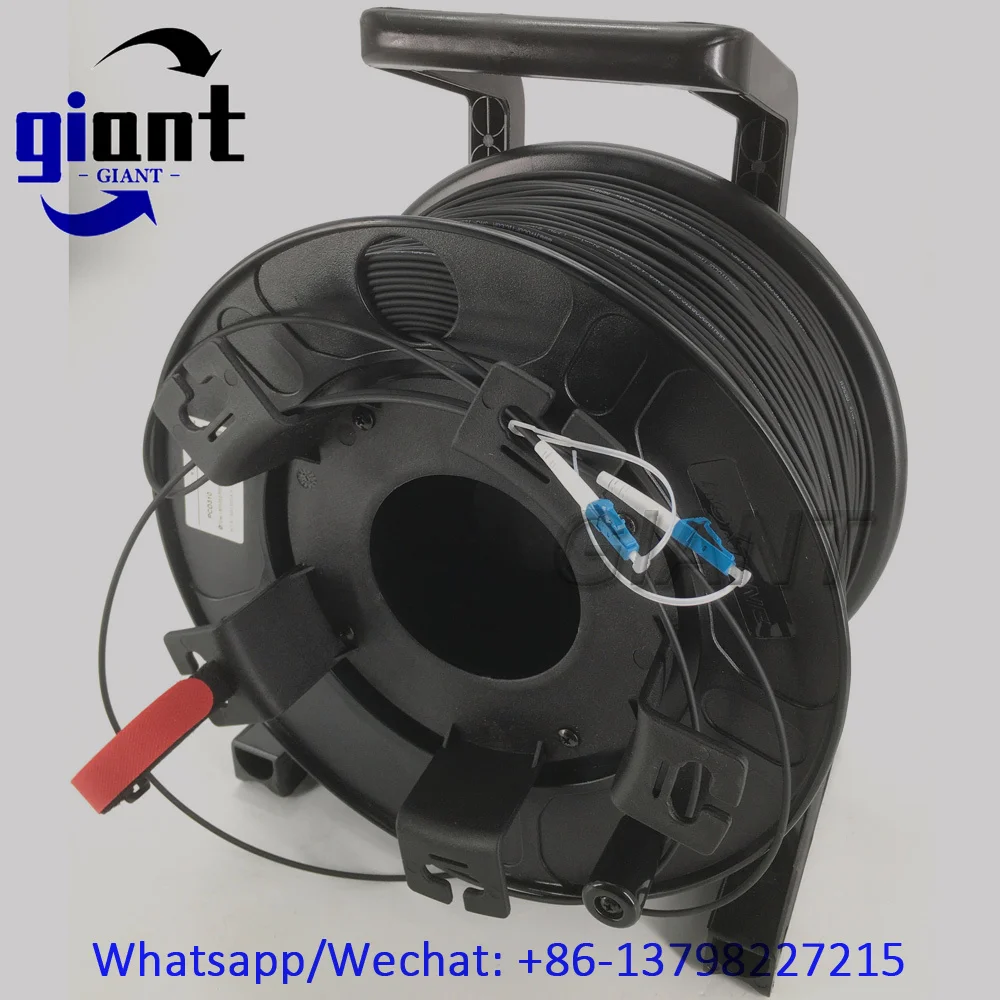 500M,1C,SM,G657A1 블랙 아머드 케이블, 1코어 LSZH 직경:3.0mm, SC/LC/FC UPC 아머드 광섬유 패치 코드 PCD310 릴 포함