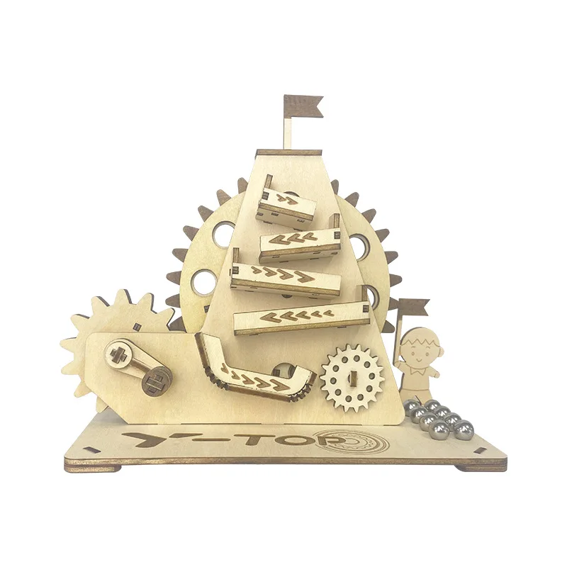 3D Wooden Puzzle Mechanical Ball Model DIY Assembly Toy Jigsaw Model Building Kits for Kids Adults Gift 3d wooden puzzle mechanical spiral track ball model handmade diy blocks toy jigsaw model building kits for kids adults