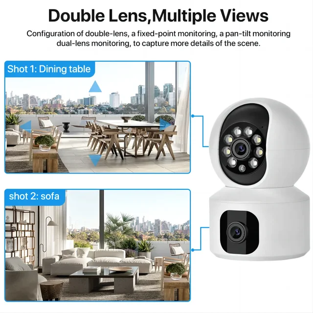 8MP PTZ WIFI Camera 8X Zoom Night vision Security Camera Two-way Audio Auto Tracking Baby Monitor Indoor Wireless IP CCTV Camera 2