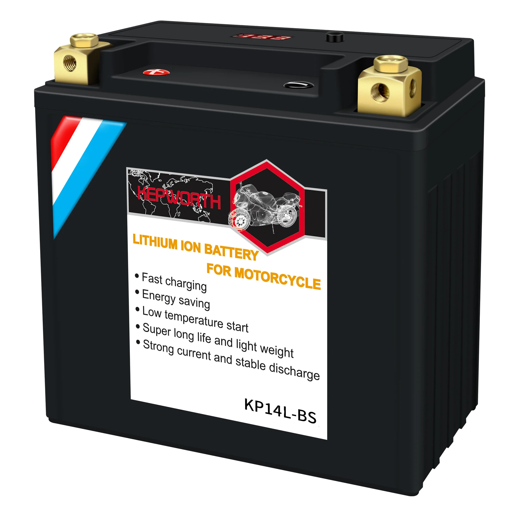 14L-BS Lithium Motorcycle Battery 12V 9AH 520CCA LiFePO4 Powersports Batteries Built-in BMS for ATV UTV 4 Wheeler Quad YTX14L-BS