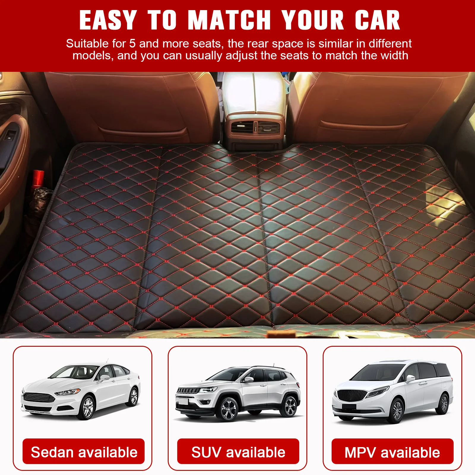 Bed Car Mattress Folding Of Rear Car Sleeping Mats Extender Back Seat Cushion Portable Car Camping Mattress for Sedan SUV Truck