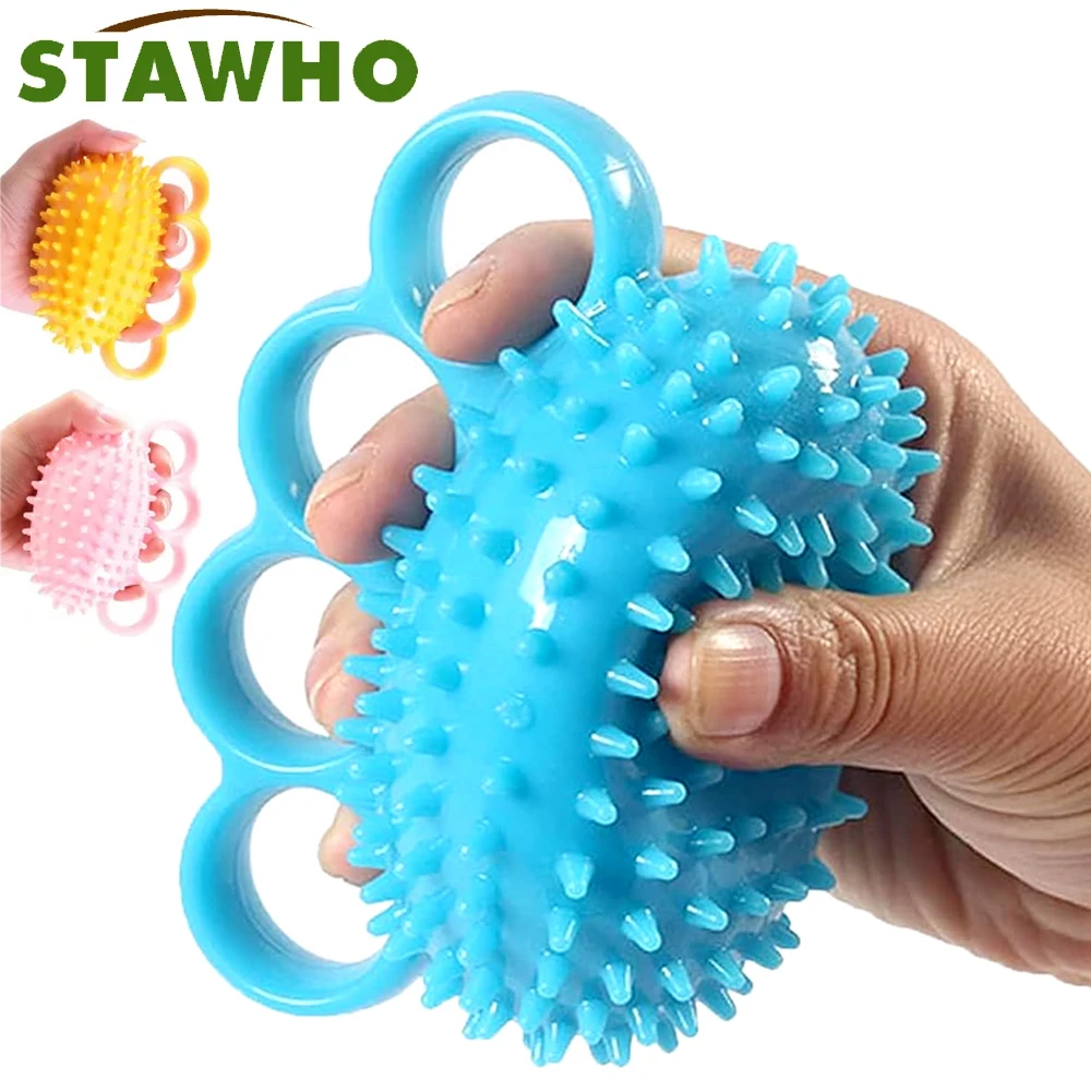 1Pcs Hand Grip Strengthener Finger Exerciser Ball for Patient Recovery Elderly Stroke Arthritis Therapy Anxiety Stress Relief kooeej medical health equipments elderly care products physical therapy wrist orthosis finger toe orthotics hand massage ball