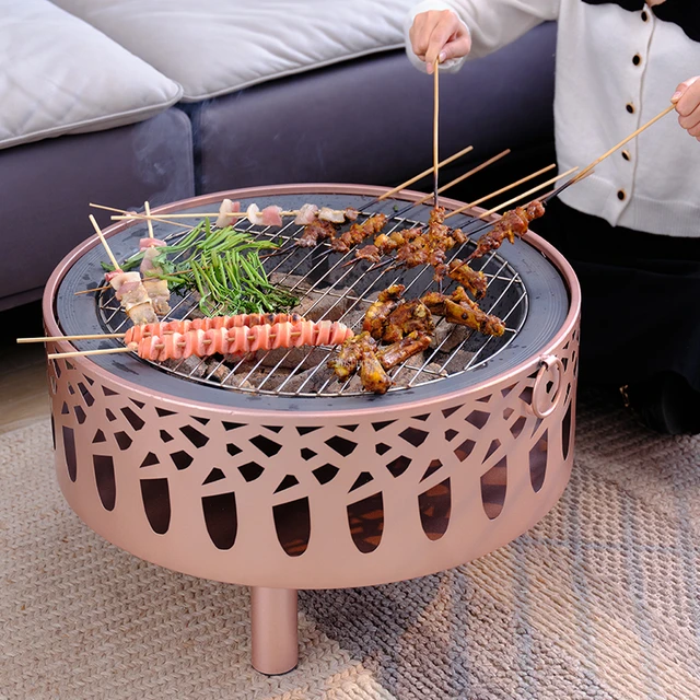 Otthoni Multifunkcionális Tűz Gödrök Kültéri Máglya Grill Állvány Kemping Kemence Beltéri Faszén Brazier Asztal Modern Fűtési Tűzhely - Image 2