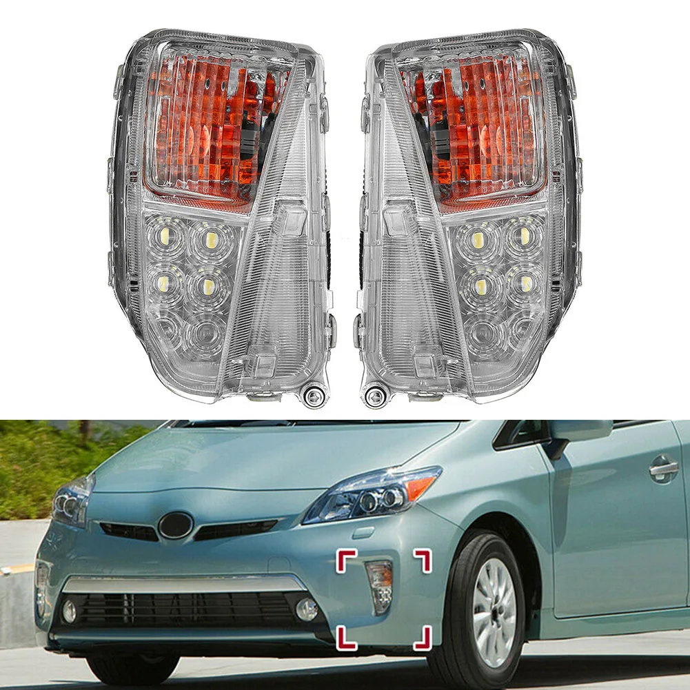 

2Pcs Left+Right Car LED DRL Front Fog Lamp For Toyota Prius 2012 2013 2014 2015 Daytime Running Lights 1Pair