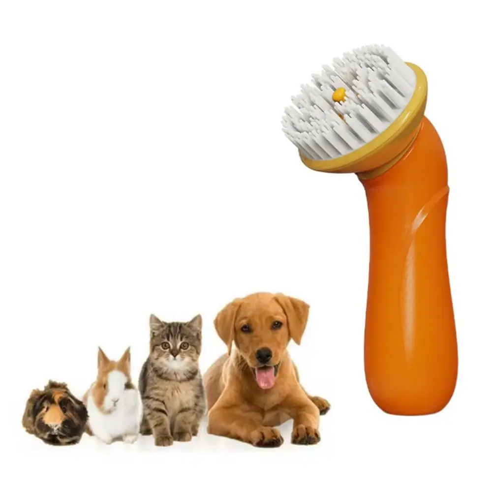 Plastic Dog Shampoo Dispenser Comb Non-Slip Handle Handheld Pet Bath Brush Detachable Dog Bath Scrubber for Massaging