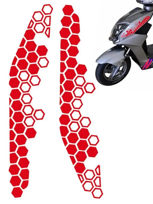 

Motorcycle Stickers Self Adhesive Honeycomb Car Stickers 2pcs Cool Decorative For Motorcycle Non Degumming Portable Removable