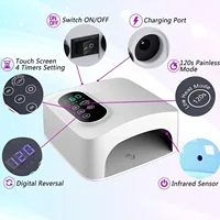 72W UV LED Nail Lamp Rechargeable Nail Dryer with 4 Timer Setting Sensor Professional Nail Art Manicure Tools for Home and Salon 2