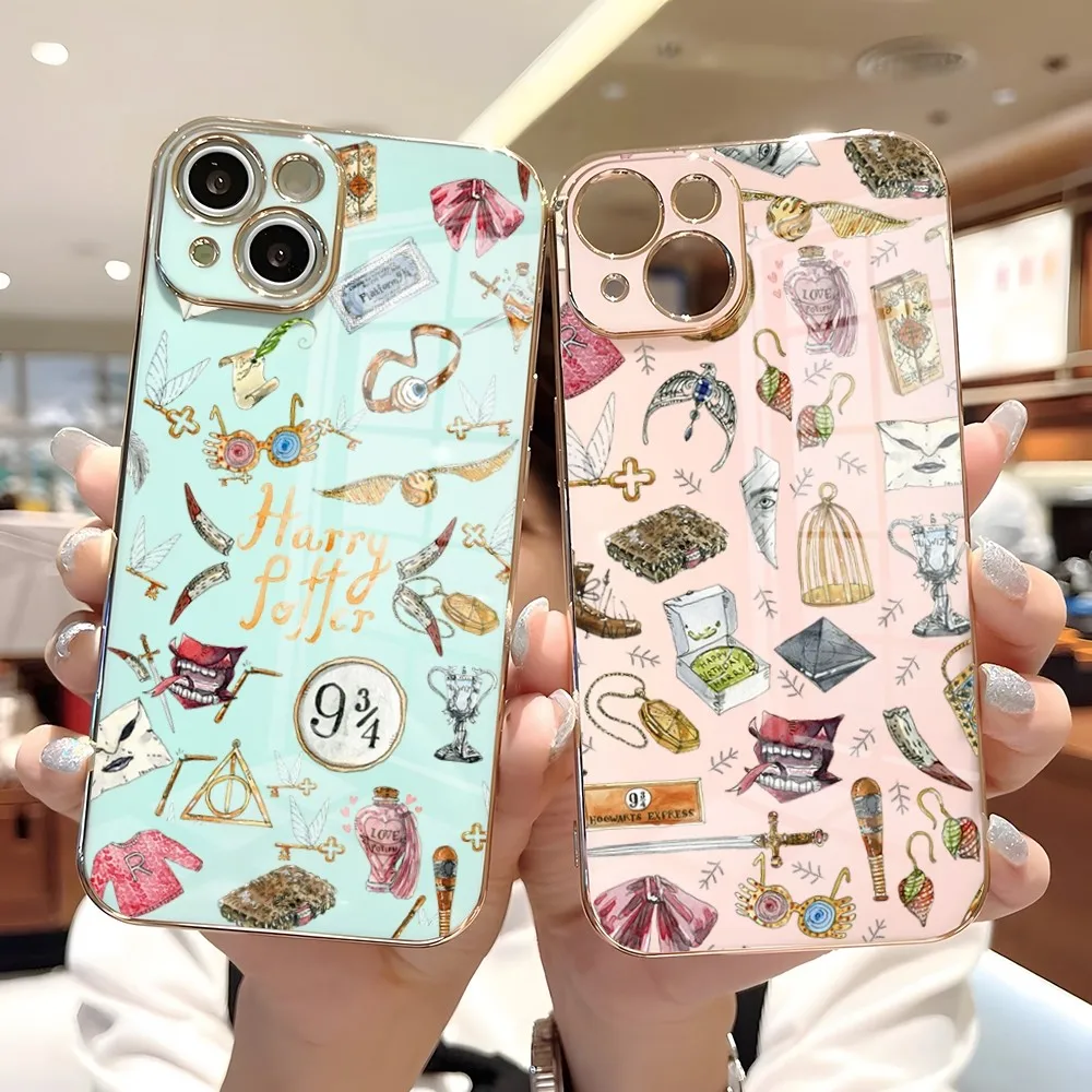 

Ring Potters Wand Harries For Xiaomi Redmi 13 12T 11 10t 9t Note 11e Poco F4 F5 M5 Electroplated Silicone Case