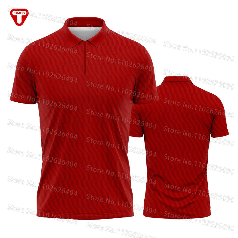 Pearl Ground Mesh Men Polo Shirt Trend Lapel Short Sleeved T Shirt