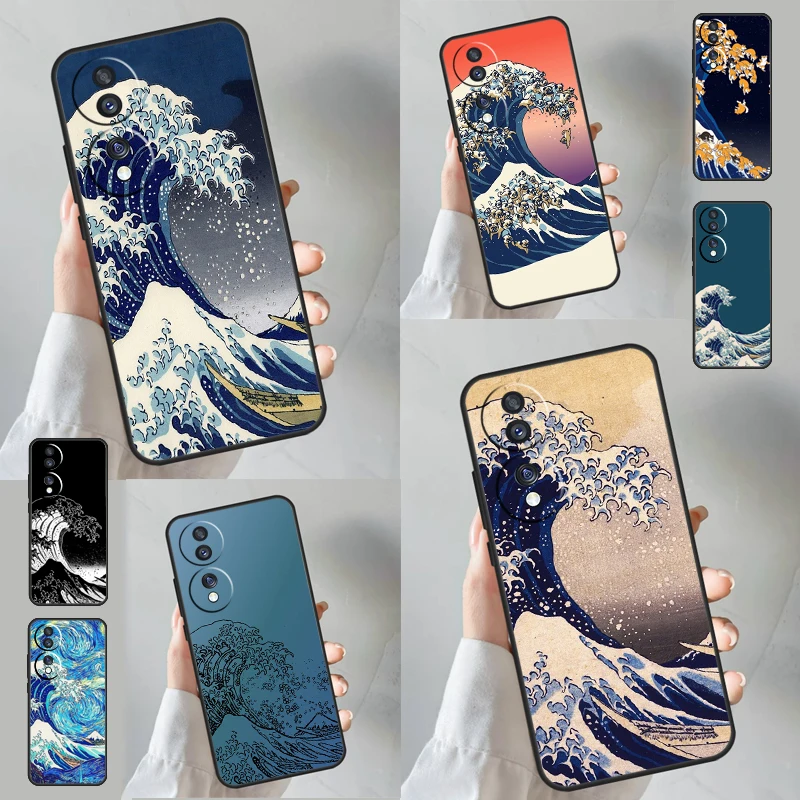 The Great Wave Case Per Huawei Honor X8 X8A X9A 50 70 Magic5 Lite P20 P30 P40 P50 P60 Pro P Smart Z Cover
