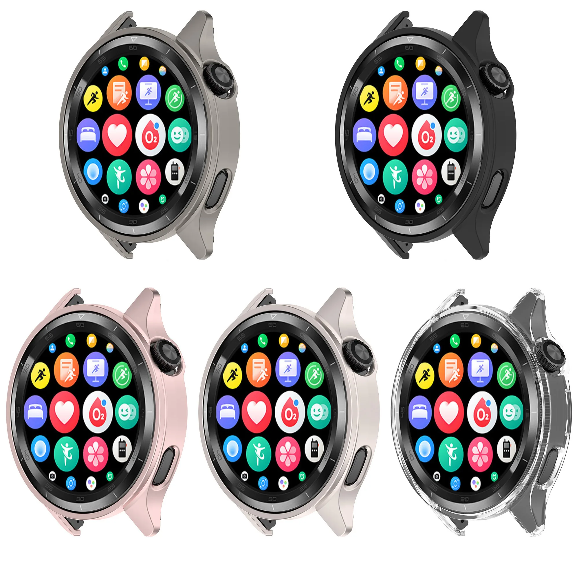 Durable Shockproof Smartwatch Bumper Shell - Transparent Hollow Case