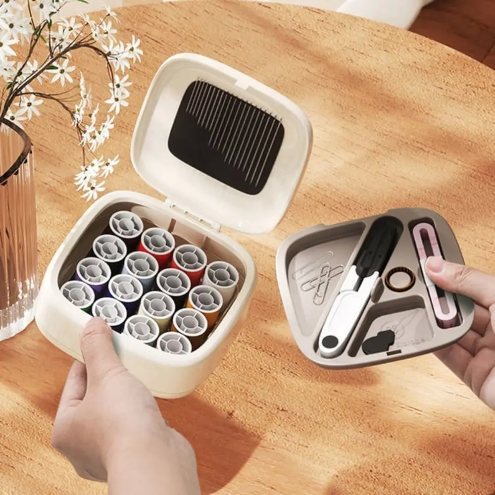 Portable Magnetic Sewing Box Set Hand Sewing Tools Storage Household Box Durable Split baffle Small sewing accessories,sewing storage box,sewing kit