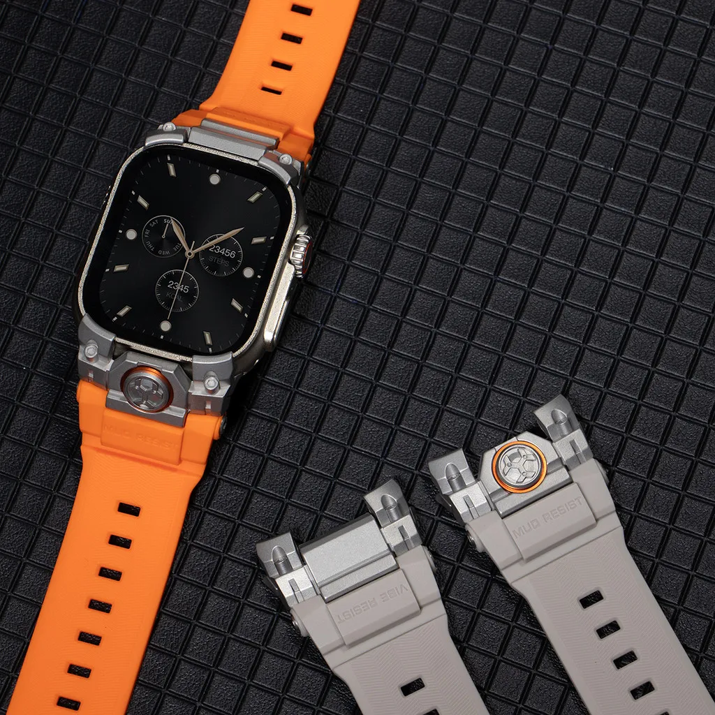 Luxury Titanium Silicone Sports Strap for Apple Watch - Premium Bracelet Accessories