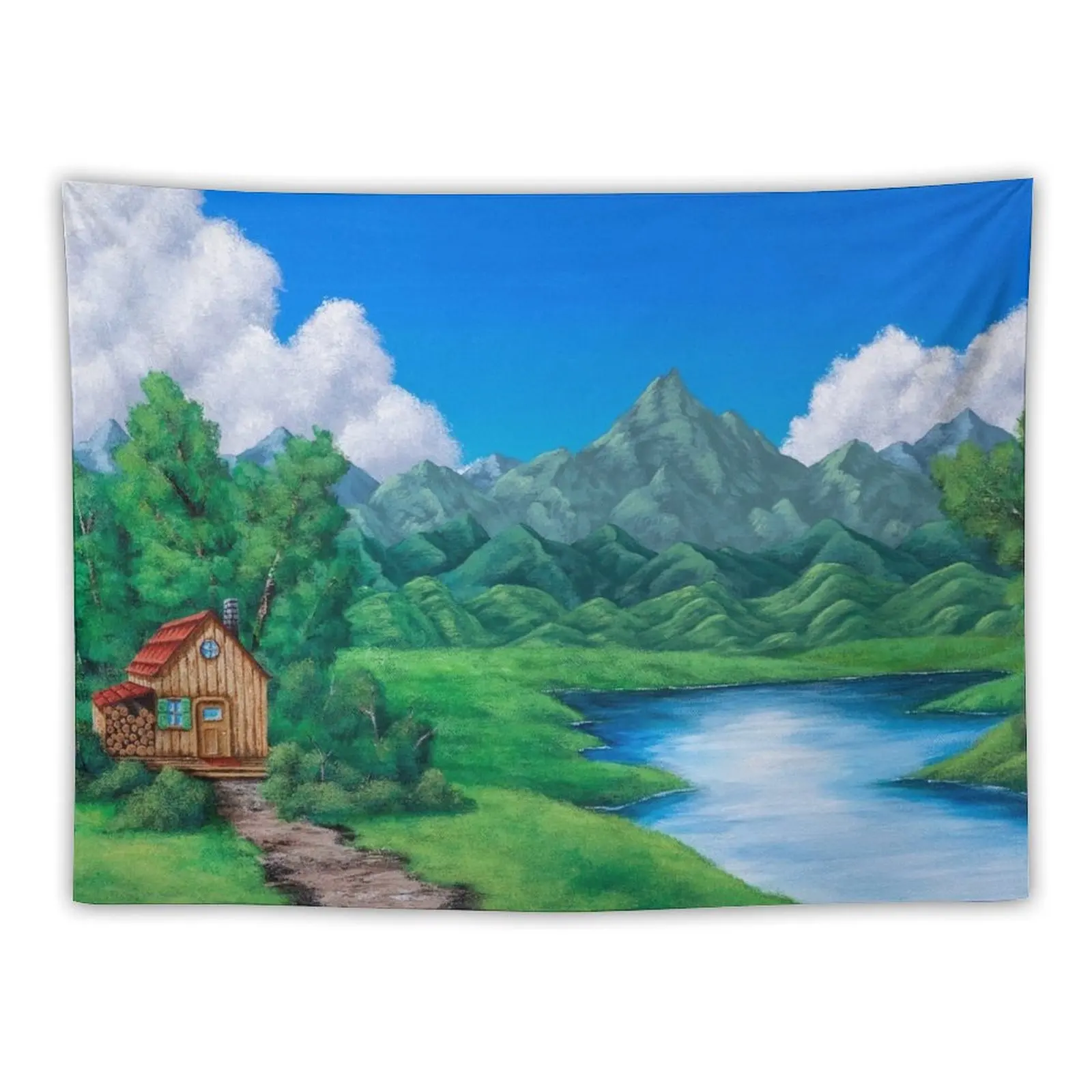 

Cabin by the Lake Tapestry Luxury Living Room Decoration Room Decor Korean Style Tapestry