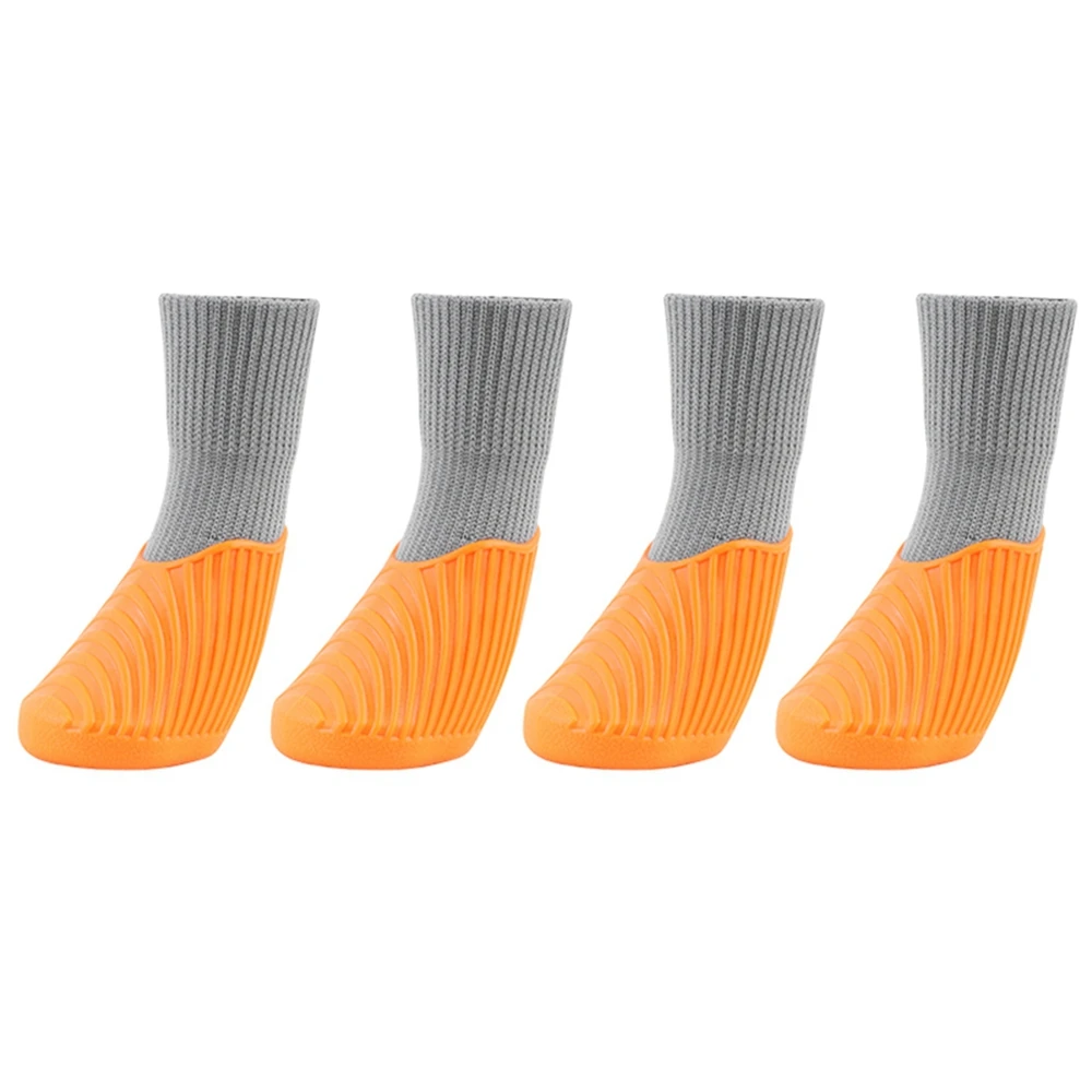 thumbnail image 1 of Juego de 4 botas de lluvia para perros con suela antideslizante, impermeables, para gatos, de goma, para calzado de exterior, calcetines, protectores para patas de perro, 1 of 5