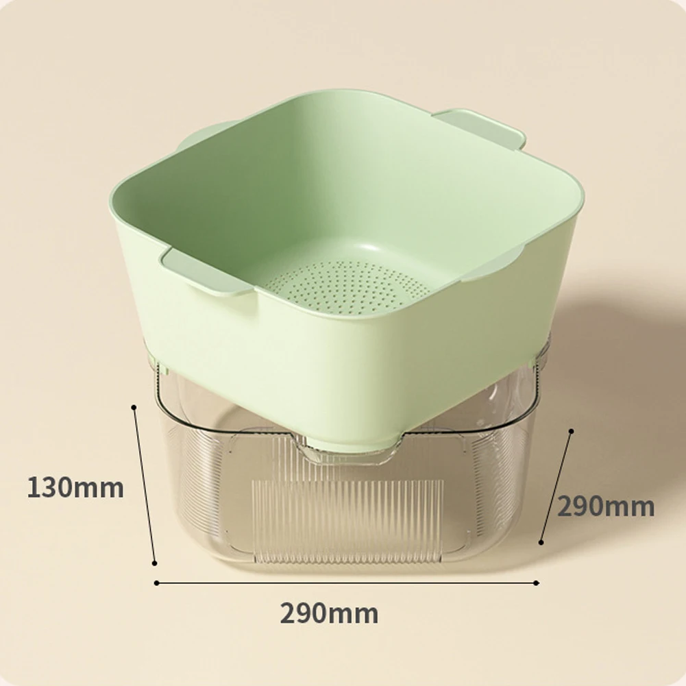 Double Layer Thickened Drain Basket Practical Veggie Leaf Drainer Tool For Fruit Salad