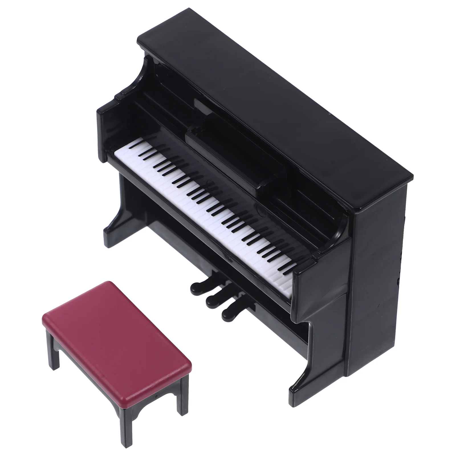 

1 Set Miniature Piano with Stool Music Score Mini Instrument Model House Decor
