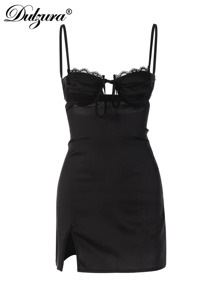 Dulzura Sexy Ruched Sleeveless Backless Side Slit Bodycon Mini Short Dresses For Women Club Birthday Party Summer Y2K Clothes 6