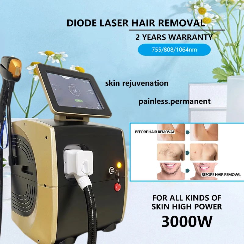 

Soprano 808 diode laser 755 808 1064 professional body hair removal machine permanent painless hair removal beauty salon