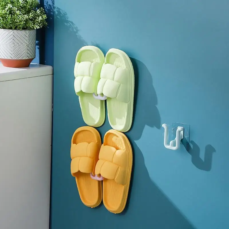 Bathroom Slipper Rack Household Wall-Mounted Perforation-Free Drain Rack Slipper Hook Hanging Simple Shoe Hook