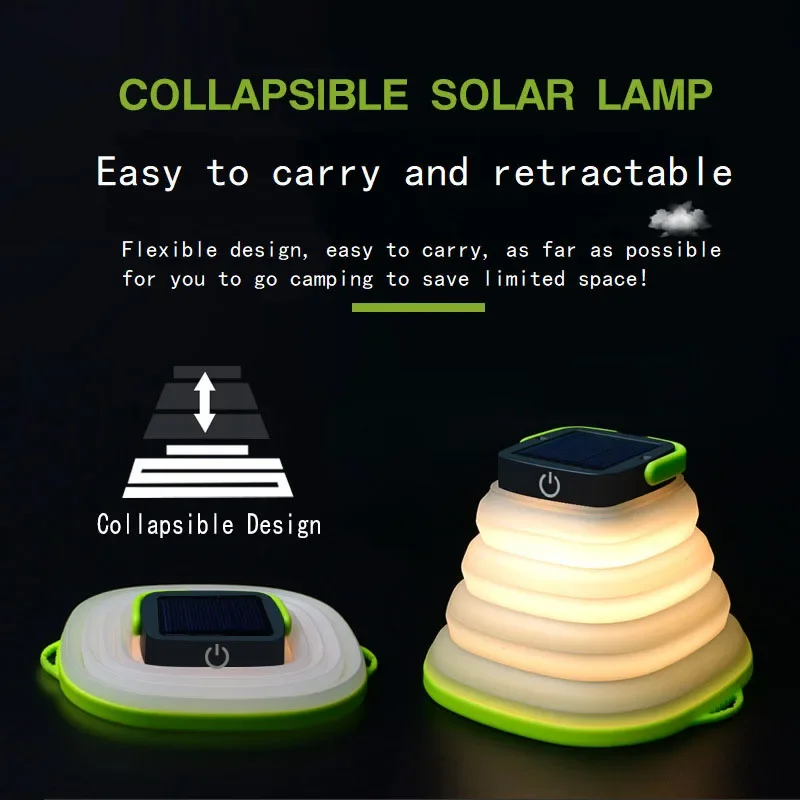 Solar Lighting Lamp Outdoor LED Light camping light portable lanterns camping lamp camping lantern Portable Lantern Collapsible Camping USB Rechargeable