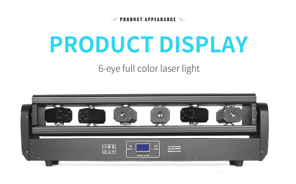 RGB DMX512 6 Eyes Moving Head Laser Light Stage Laser Effect Projector Full Colo