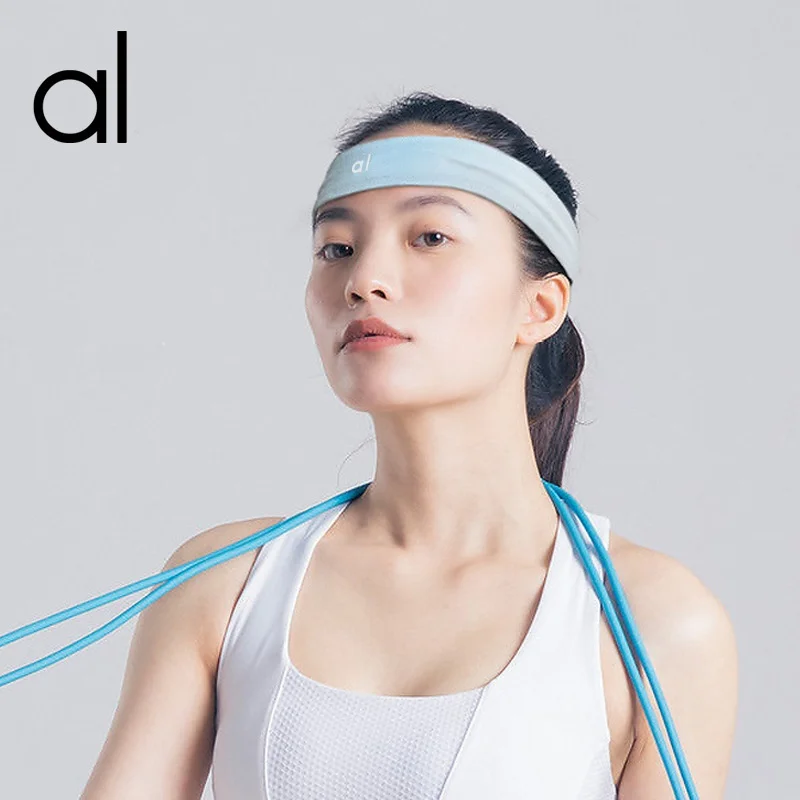 

AL yoga summer new sports headband solid color yoga headband moisture wicking sweat elastic fitness headband for men and women