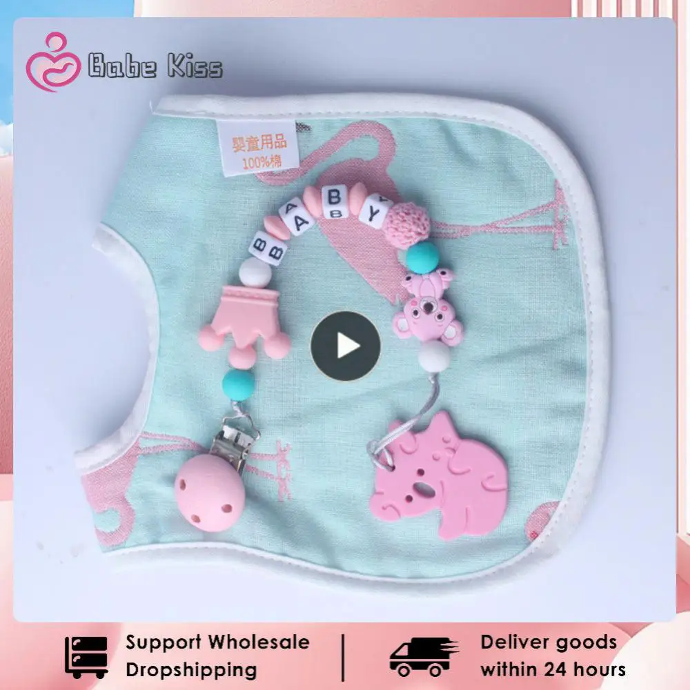 

Персонализированные именные зажимы для соски-пустышки Koala, держатель цепочки для соски-пустышки для детей, игрушка для прорезывания зубов