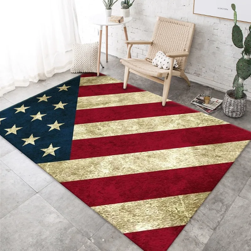 

European American British Carpet Personality Trend Living Room Bedroom Bedside Carpet Beige Flag British Flag Carpet