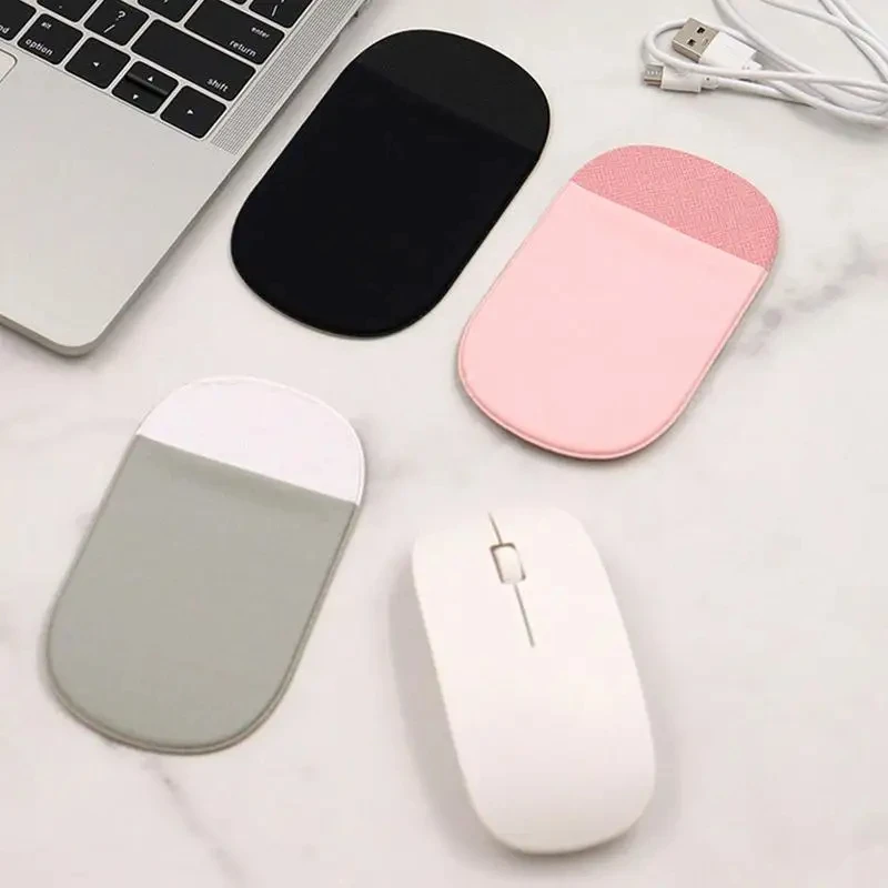 Mouse Storage Bag Adhesive Stick On Mouse Holder Wireless Storage Pouch Sundries Bags Compatible With Laptop Convient