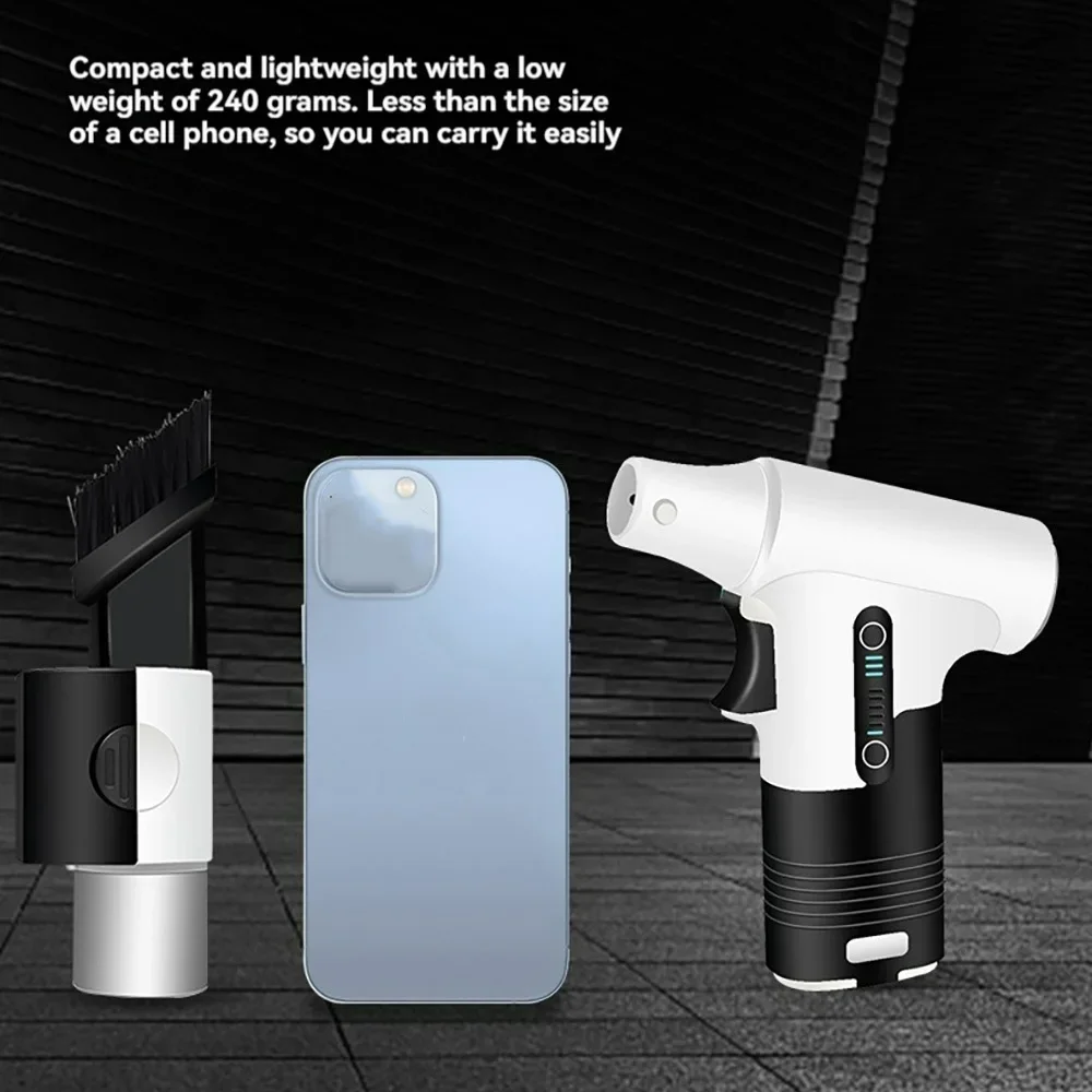 3000mAh 7.4V 130000RPM Brushless Jet Fan Super Strong Blower 3 Speed Blowing Suction Dual-Purpose Turbo Fan Powerful Air Blower 5