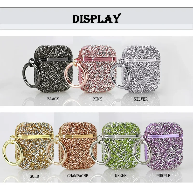 Sparkly Bling Glitter Diamond Case with Keychain Ring - Protective Cover