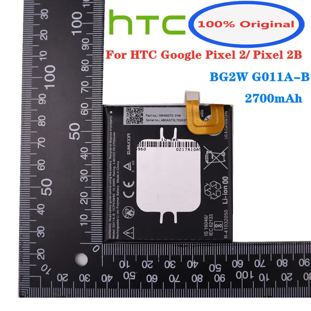 

Оригинальный аккумулятор для телефона G011A B для HTC Google Pixel2B Pixel 2B Pixel2 Pixel 2 BG2W 2700 мАч, высококачественный аккумулятор