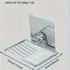 1Pc Stainless Steel Square Soap Dish Holder - Self Adhesive Wall Mount With Drain Hole Storage Shelf For Bathroom Supplies 3