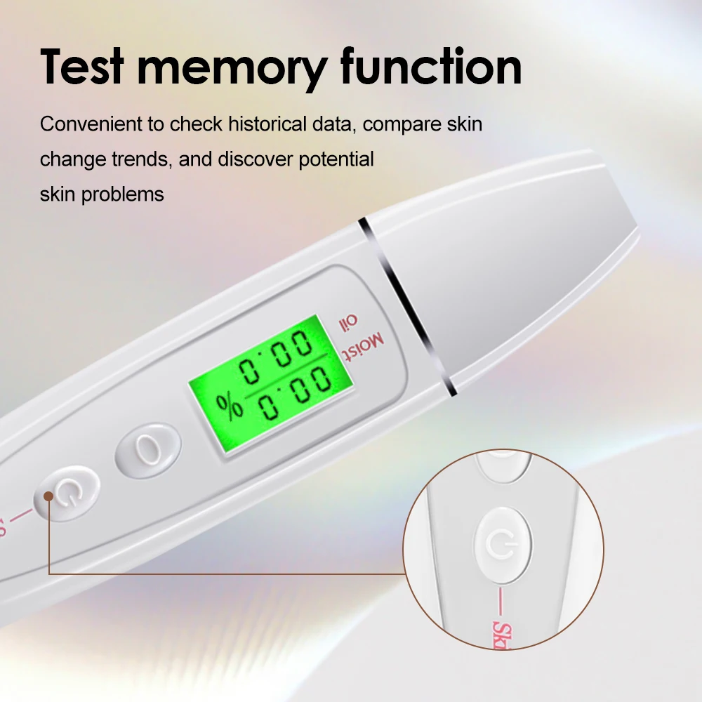 Digital Skin Tester Moisture Oil Test Meter Facial Skin Moisture&Oil Content Analyzer skin tester for Forehead Cheek