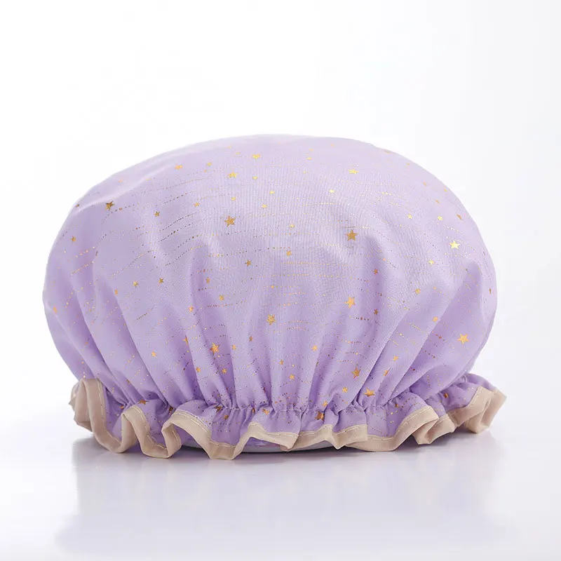 Ladies Hair Cap Hat Supplies Bathroom Double Layer Shower Waterproof Thick Cover Accessories 1pcs disposable shower cap waterproof shower cap shower cap disposable hair cap