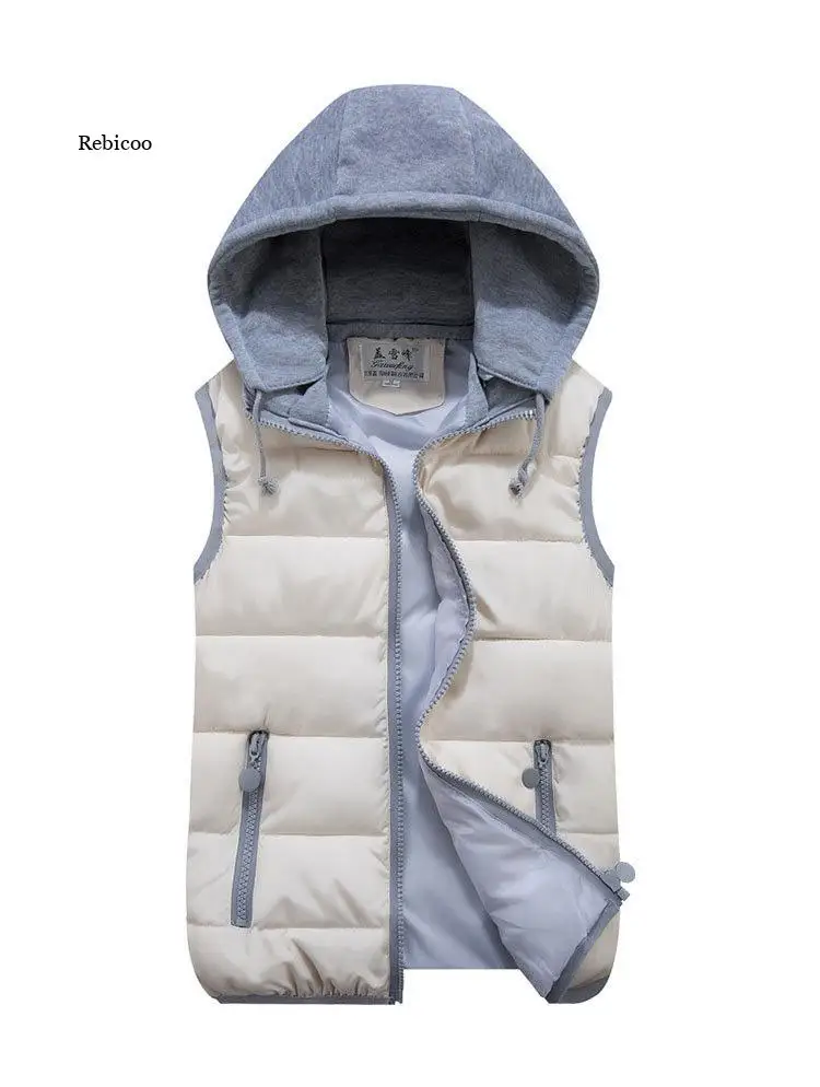 

Removable Hat High Quality Female Windproof Waistcoat Winter Warm Jacket Outerwear Women Thicken Cotton wool Hooded Vest