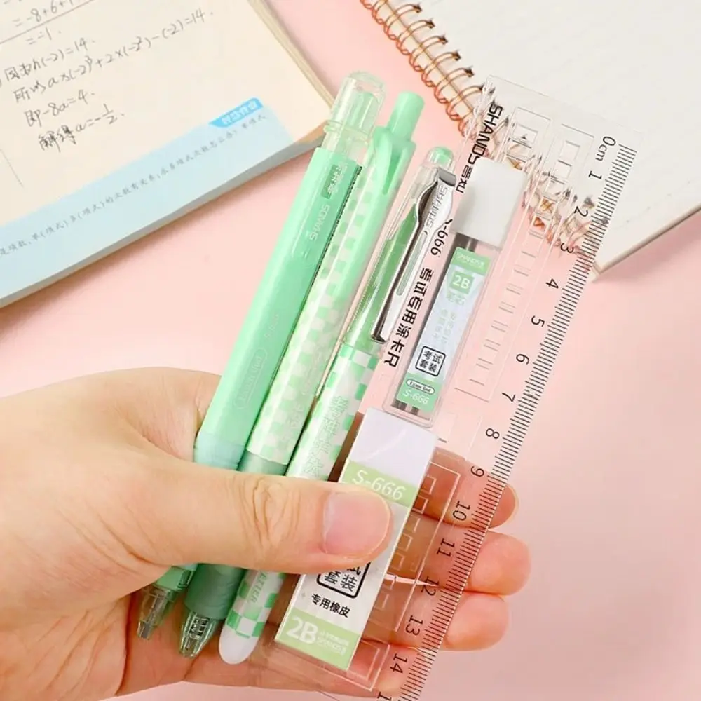 검정 잉크 젤 펜 시험 문구 세트, 지우개 연필 리필 학생 시험 키트, 드로잉 눈금자 학생 문구 세트, 공부