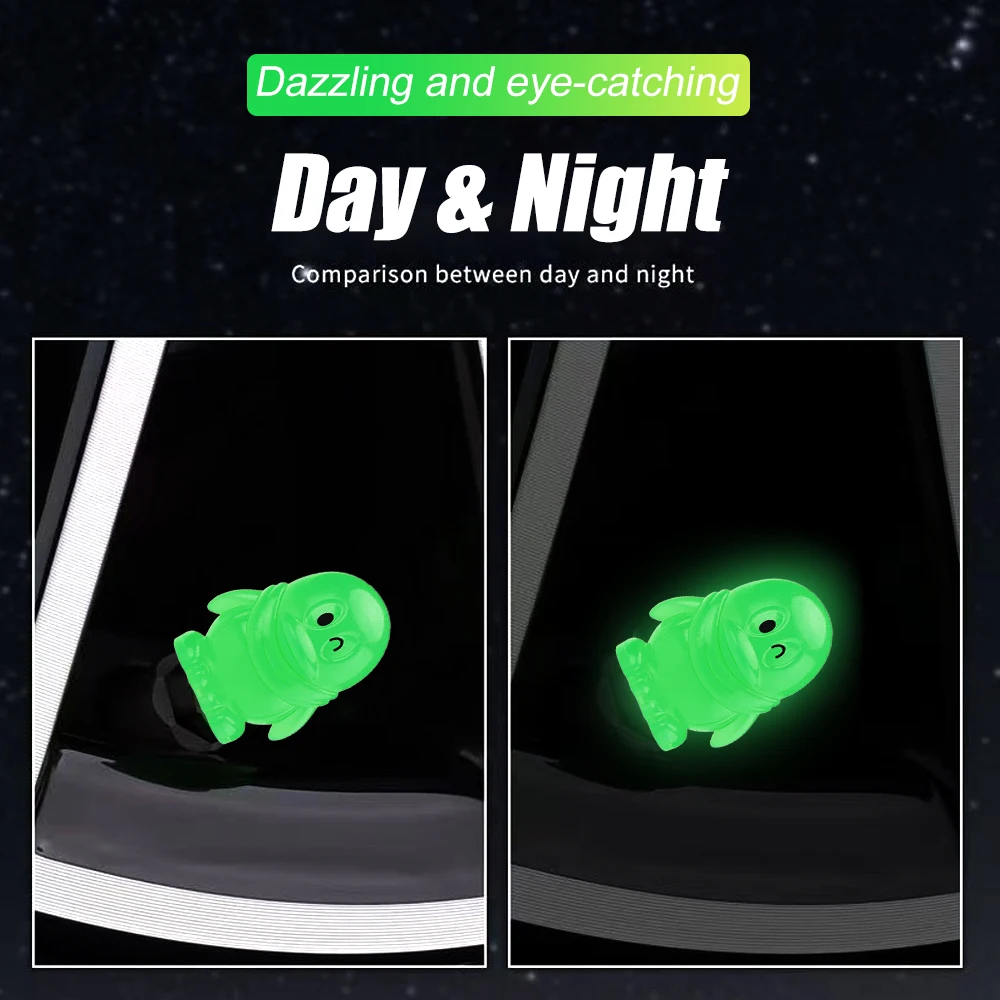 Accessori Auto Luminosi Tappi Valvola Pneumatici Fluorescenti - 12 Pezzi Blu | Universali Per Auto, Moto, Bici | Luci Notturne Decorazione Ruote